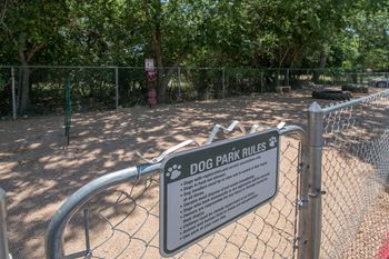 a sign at dog park rules at Sunset Canyon, San Antonio